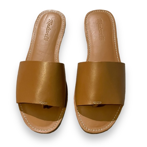 Madewell Shoes - NEW Madewell The Boardwalk Post Slide Leather Sandals Slip On Minimalist Size 8
